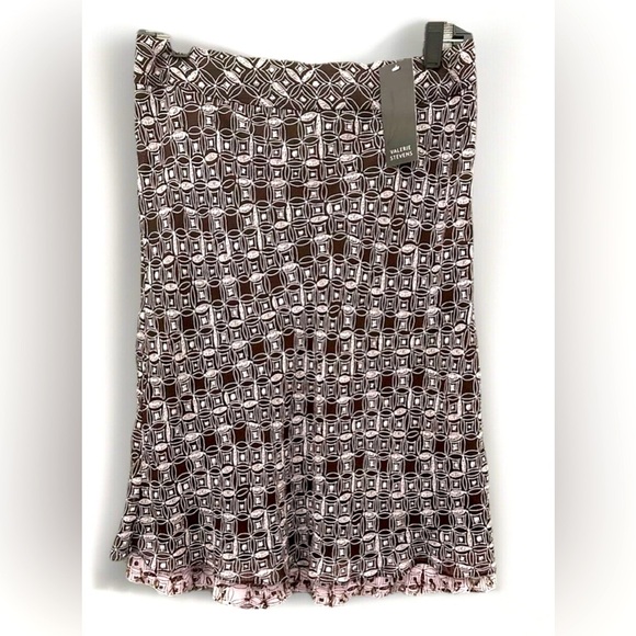 New 100% silk vintage Valerie Stevens skirt size 10 29”beading boho pattern - Picture 1 of 8